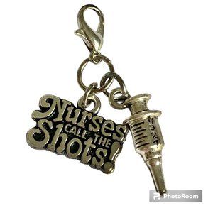 Medical Nursing Nurses Call the Shots Clip On Charm Bracelet Zipper Pull
